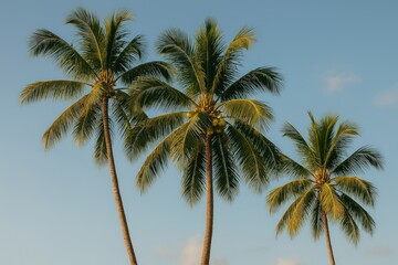 Tropical palm trees against sky