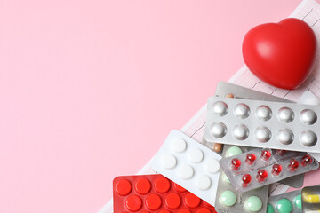 different colored cardiogram pills