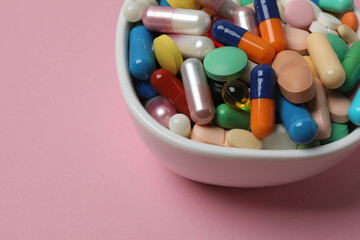 different colored cardiogram pills