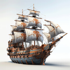 Battle-Ready Pirate Ship on the Move.