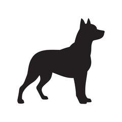 dog silhouette monochrome logo design vector illustration on white background