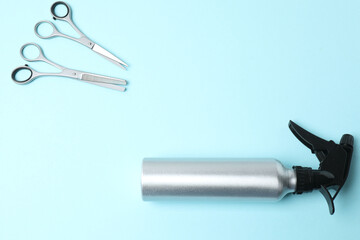 Scissors for hairdressing and hairdressing accessories in the hairdressing salon, Professional...