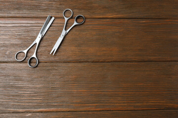 Scissors for hairdressing and hairdressing accessories in the hairdressing salon, Professional...