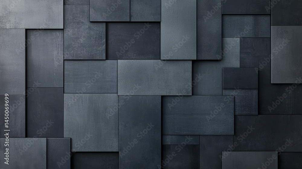 Poster black geometric abstract background. minimal dark gray polygon pattern with different geometric shap