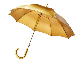 Isolated Shiny Golden Umbrella