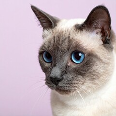 Siamese Close-Up with Blue Eyes