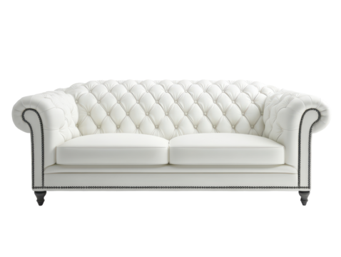 Isolated Elegant White Sofa