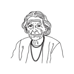 Old Woman Silhouette - Hand-Drawn Vector Art - old woman silhouette - old woman vector - old woman doodle - woman illustration - old woman line art

