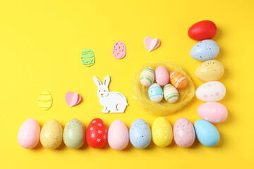 Colorful pastel Easter eggs  
