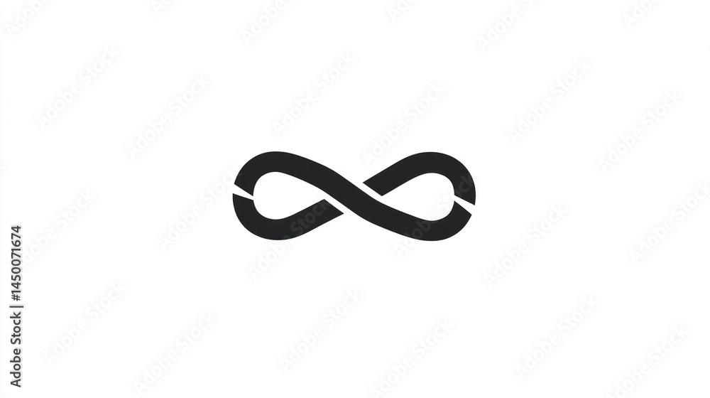 Poster infinity symbol on plain background; abstract design; potential for use in spiritual or mathematical