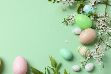 easter eggs and flowers
