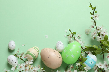 easter eggs and flowers