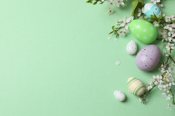 easter eggs and flowers