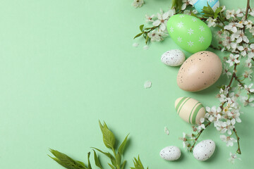 easter eggs and flowers