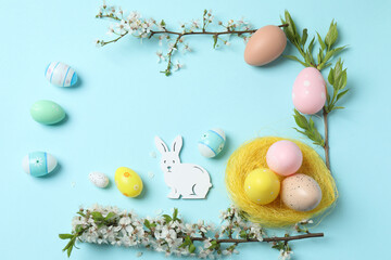 easter eggs and flowers