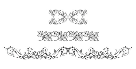 Set Floral wedding ornament 