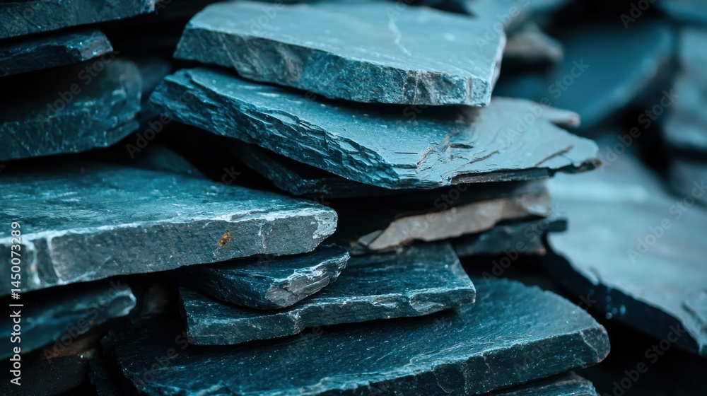 Poster stacked slate stones arranged in various angles create a textured and visually appealing background 
