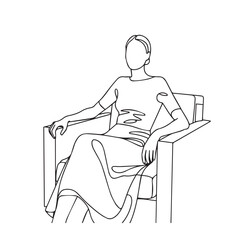 Sitting Woman Silhouette - Monoline Woman Design - sitting woman silhouette - sitting woman vector - sitting woman doodle - woman illustration - sitting woman line art

