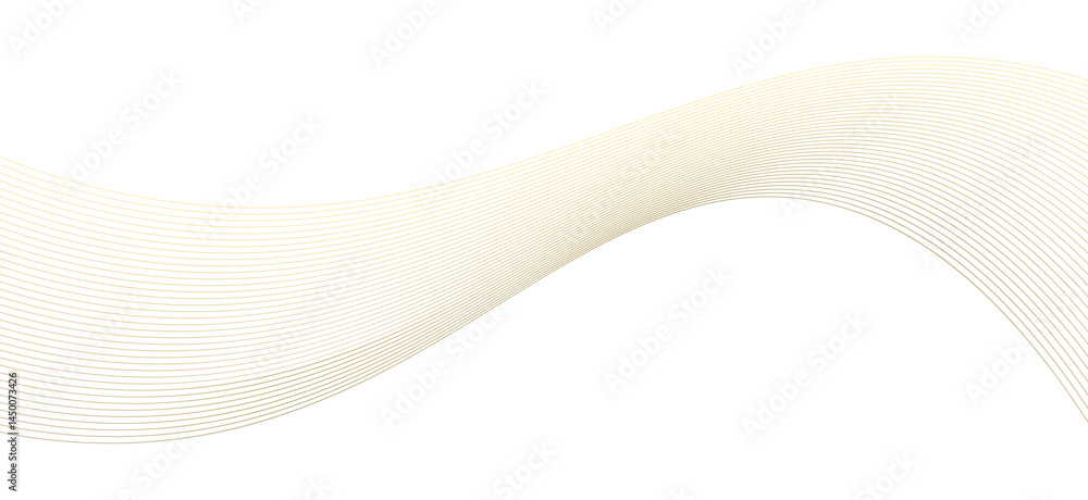Poster abstract vector wavy lines flowing. gold gradient color