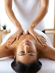 Obraz premium Young woman having a massage