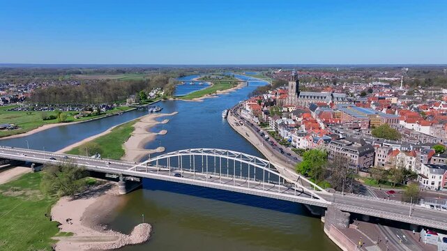 Aerial from the city Deventer in the Netherlands