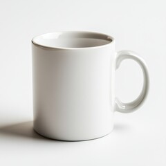 Obraz premium Plain White Coffee Mug on a Light Background for Minimalistic Design and Creative Mockups