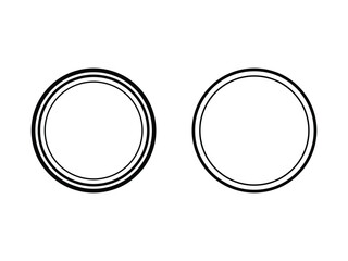 double circle frame design border outline vector isolated transparent background