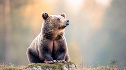 Brown bear in autumn forest