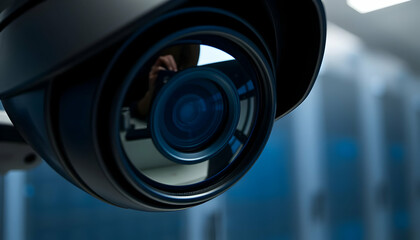 Close Up Of Security Camera Lens
