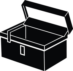 toolbox with open lid on white background  