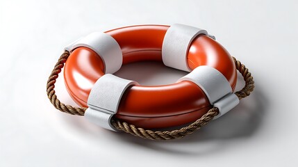 Emergency float ring lifebuoy isolated on white background studio product for beach safety lifesaver mockup