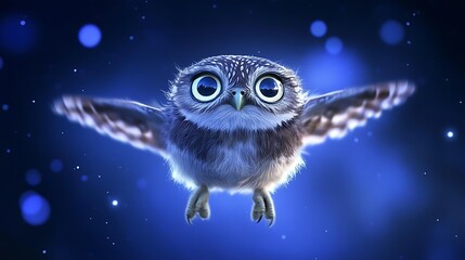 Obraz premium Flying owl night fantasy