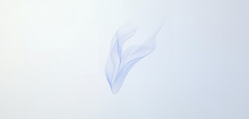 Abstract light blue fabric flowing elegantly on a white background design element