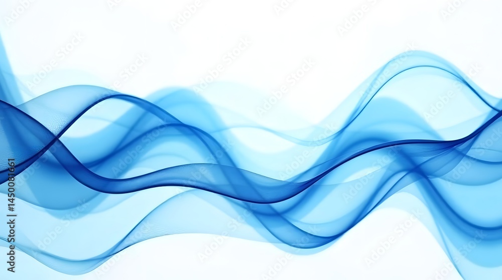 Aufkleber flowing blue waves creating a serene and calming abstract background.