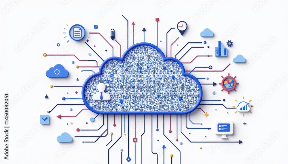 Poster cloud data system with integrated network of technology