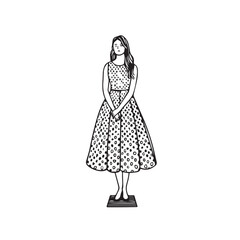 Standing Woman Silhouette - Modern Clean Figure Art - standing woman silhouette - standing woman vector - standing woman doodle - woman illustration - standing woman line art

