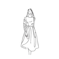 Standing Woman Silhouette - Vector Silhouette Woman - standing woman silhouette - standing woman vector - standing woman doodle - woman illustration - standing woman line art

