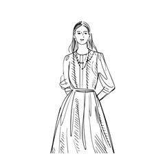 Standing Woman Silhouette - Creative Minimal Sketch - standing woman silhouette - standing woman vector - standing woman doodle - woman illustration - standing woman line art

