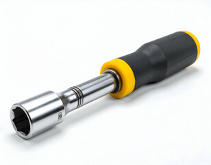 Adjustable Socket Wrench With Black And Yellow Handle