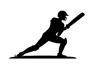 Cricket Player Stance Silhouette