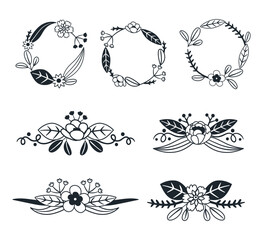 Set Floral wedding ornament 