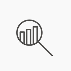 seo analysis search analytics growth icon sign vector. magnifying glass marketing targeting 