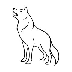 Howling Husky Vector Line Sketch