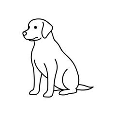 Sitting Labrador Retriever Minimal Line Drawing