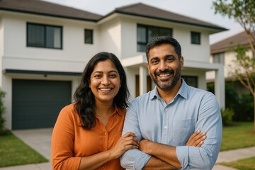 Happy couple new home