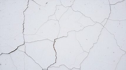 White concrete wall with cracked flaking paint