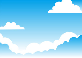 青空と夏らしい雲のイラスト
