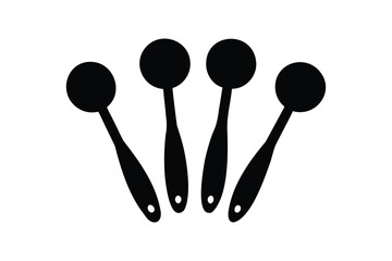 Measuring spoons icon silhouette on white background