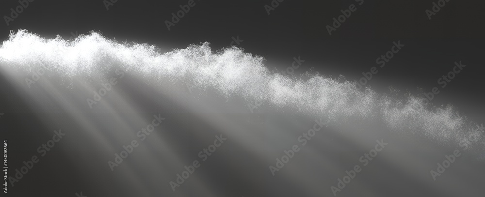 Poster abstract light rays illuminating white particles a textured background image