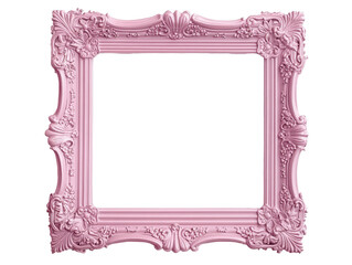 Isolated pink ornate baroque frame